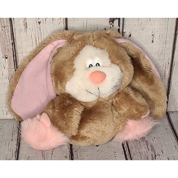 8" Vintage 1985 Applause Trudy Bunny Rabbit Plush Stuffed Animal Slippers Cute - Picture 1 of 3